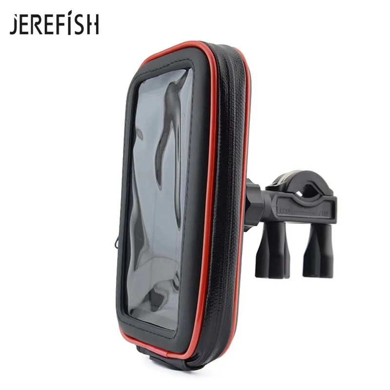 JEREFISH Motorcycle Phone Holder Support Mobile Moto Bicycle Stand For iPhone Smart Phones Bike Waterproof Bag GPS | Мобильные