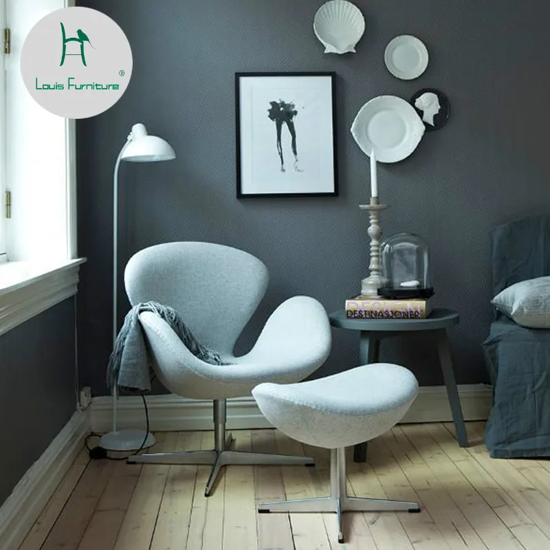 

Louis Fashion Office Chairs Nordic Single Sofa Designer Computer Creative Leisure Conference Cafe Swivel