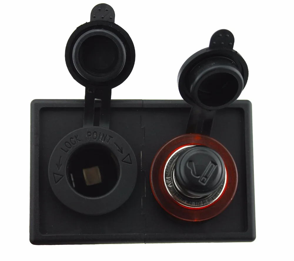 IZTOSS 12V/24V Cigarette lighter adapter and power socket with housing