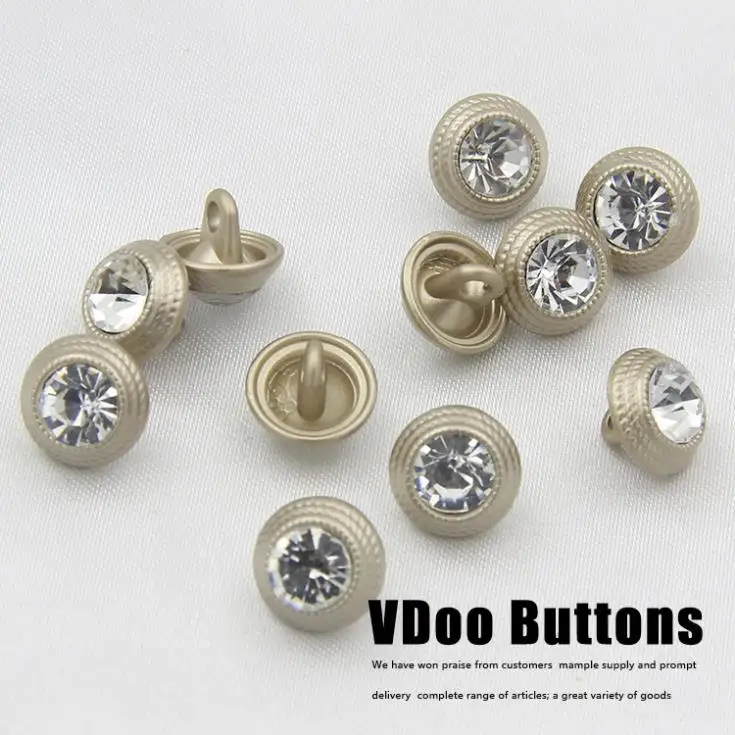 50pcs 10mm Metal Tyrant gold diamond lace shirt buttons decorative