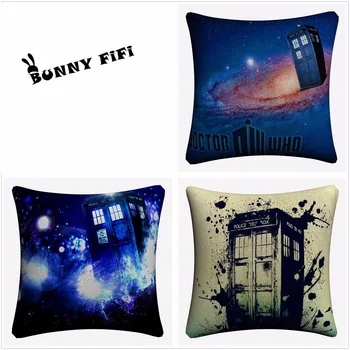 

Doctor Who Police Box Artwork Decorative Cotton Linen Cushion Cover 45x45cm For Sofa Chair Pillowcase Home Decor Almofada