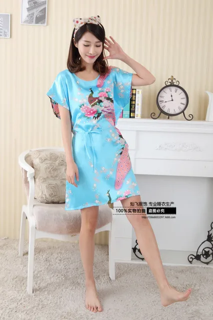 Fashion Women's Summer Robe Chinese Lady Rayon Bath Gown Yukata Nightgown Nuisette Pijama Mujer One Size Hot Sale Xsz023