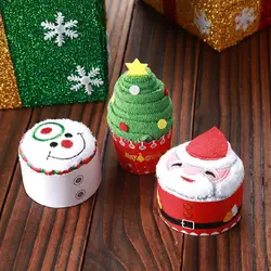 Рождественское украшение Рождественский подарок кекс хлопок полотенца натальные Новый год Рождество аксессуары для дома детей 30x30 см