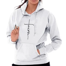 Loozykit Женская толстовка религиозного культа Толстовка христианство длинный рукав пуловер Повседневный однотонный джемпер пальто Топы
