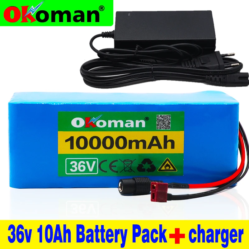 

36V 10S4P 10Ah 500W High power&capacity 42V 18650 lithium battery pack ebike electric car bicycle motor scooter with BMS+charger