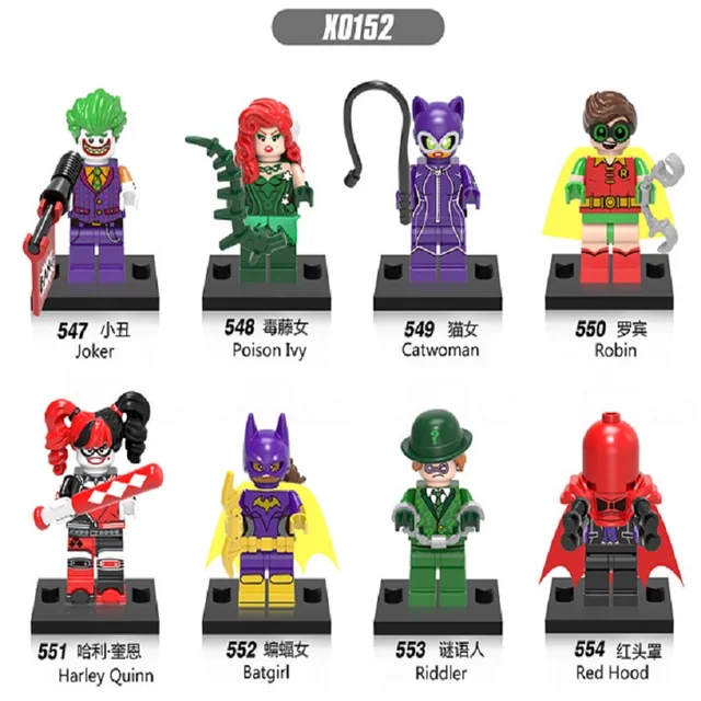 batman joker riddler red hood poison ivy catwoman robin harley quinn batman joker riddler red hood poison ivy catwoman robin harley quinn batgirl super heroes building blocks