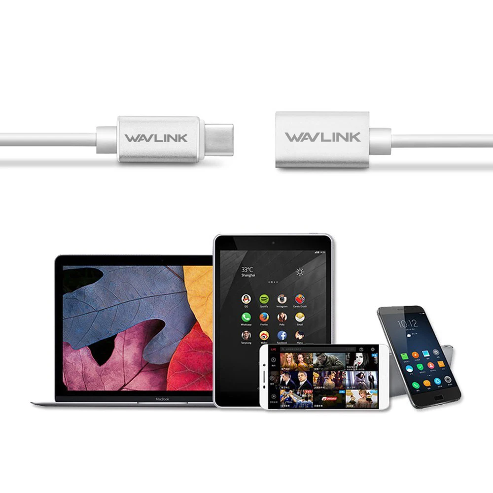 Кабель Wavlink USB Type C Mini Smart 3 1 штекер к 0 A гнездо OTG адаптер для передачи данных