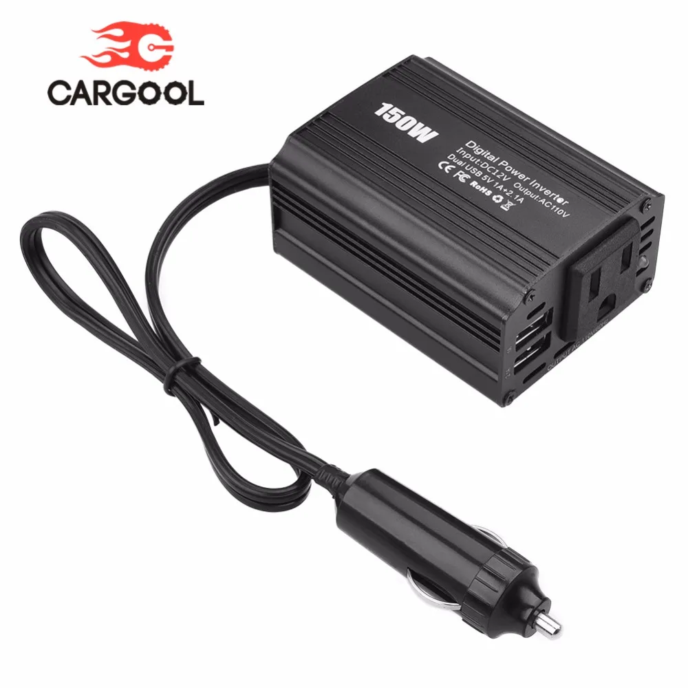 

CARGOOL 150W Car Power Inverter Car Auto Outlet Converter Transformer with Dual USB Ports DC 12V to AC 110V