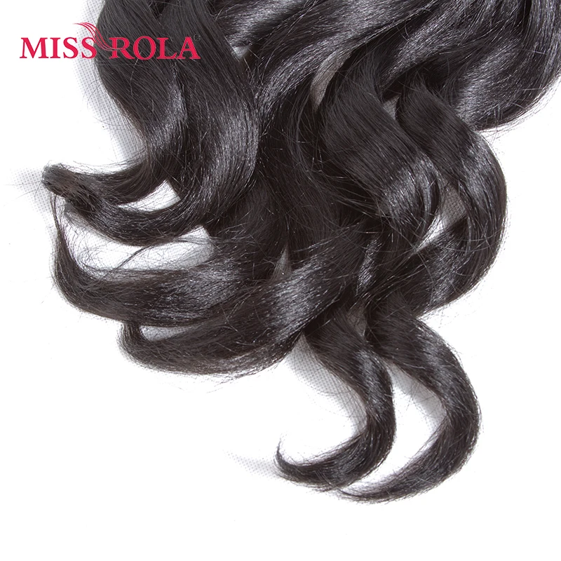 Miss Rola Long Wavy Wigs Women Synthetic Hair Extensions 6pcs One Pack Kanekalon Fiber Weave 17.5-19 inch Weaving #1B Color