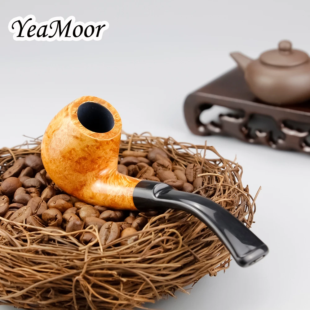 

Free Tools Gift Set Smoking Pipe Handmade Briar Smoking Tobacco Pipe 3mm Filter Bent Briar Wood Pipe Portable Mini Smoke Pipe
