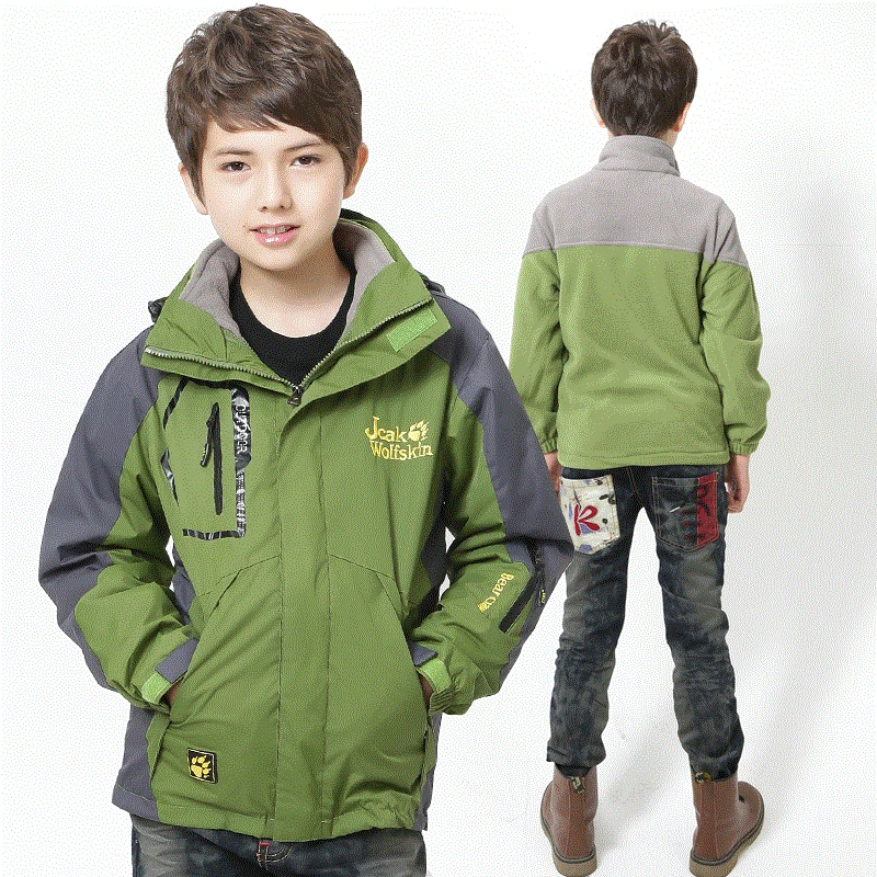 Brand Boys Winter Jacket 2 piece Waterproof Jacket + Fleece Coat