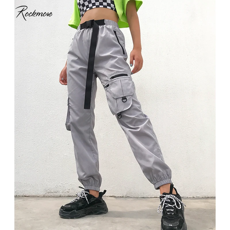 

Rockmore Oversized Korea Pants Women Zipper Pocket High Waist Streetwear Loose Hip Pop Trouser Wide Leg Pant Femme Autumn Winter