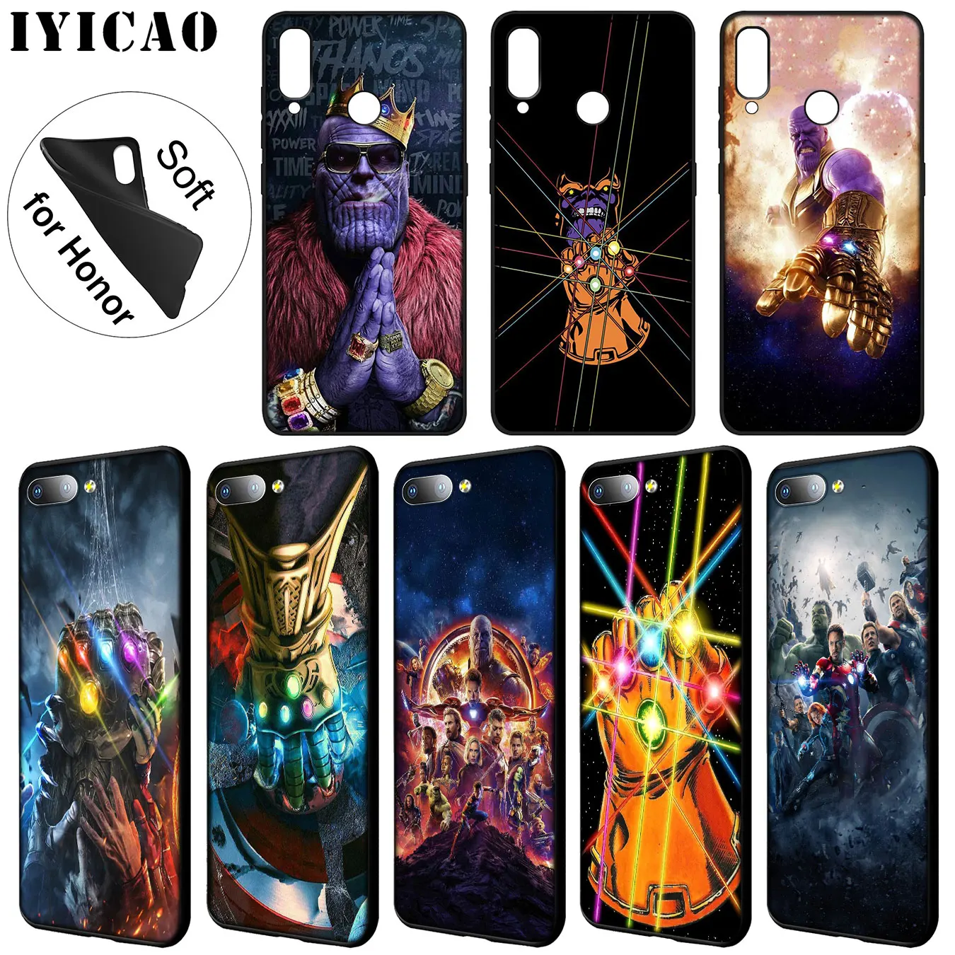 

IYICAO The Avengers Thanos Marvel Soft Phone Case for Huawei Y7 Y6 Prime Y9 2018 Y5 Honor 8C 8X 8 9 10 Lite 7C 7X 6A 7A Pro