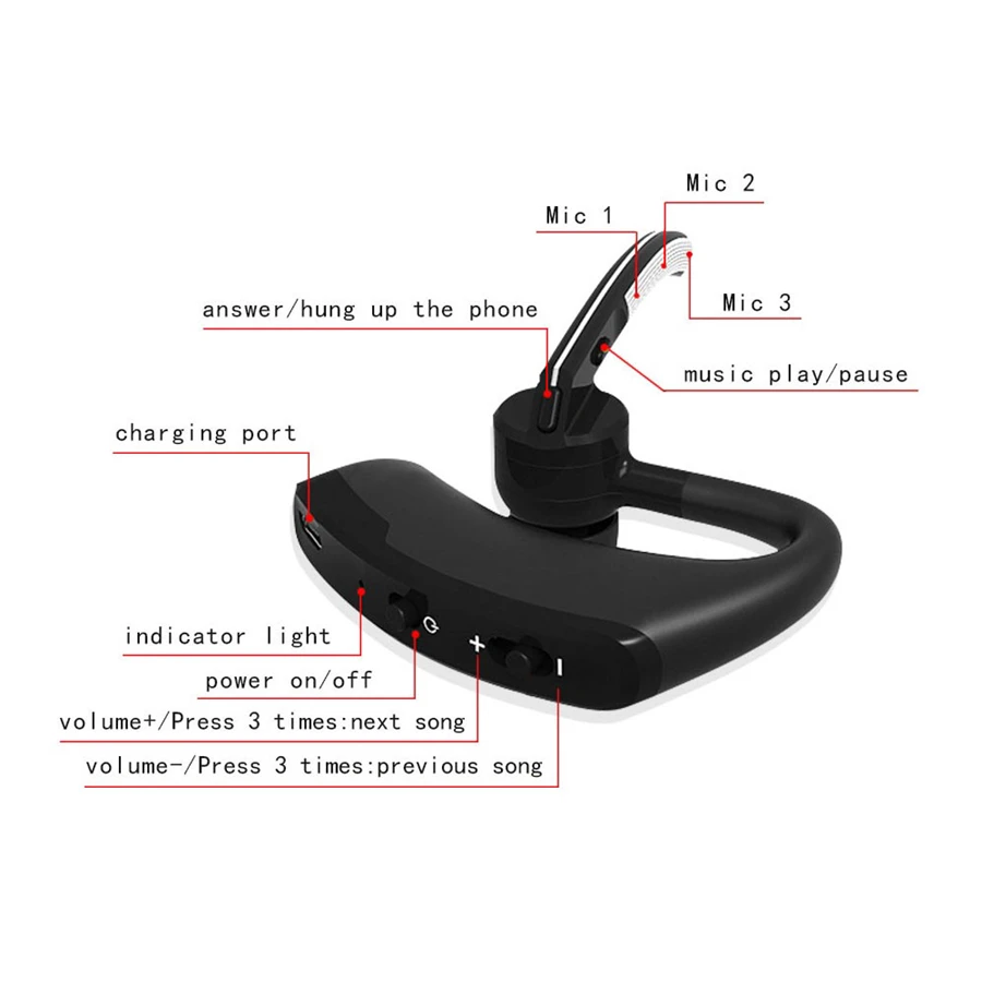 Дешево Мини Бизнес Беспроводная Bluetooth гарнитура наушники Спорт носить шумоподавление наушники с микрофоном стерео для смартфонов