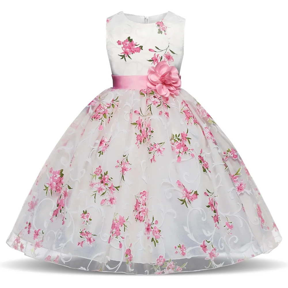 Одежда с цветочным узором для маленьких девочек; платье для причастия с цветочным принтом для девочек 8 лет; Детский костюм; элегантные вечерние платья на свадьбу и выпускной вечер