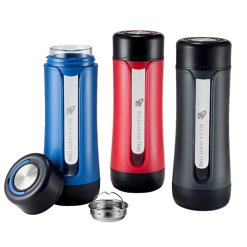 

Eco-friendly clear glass water bottle Tea Drinking Bottle With Filter