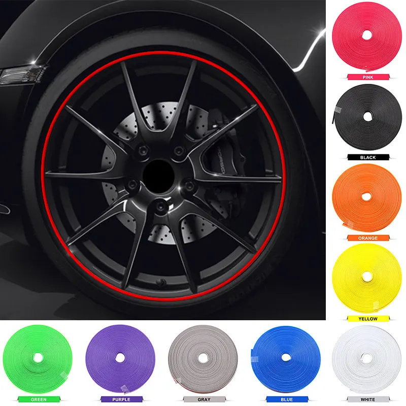 

Vehemo Rubber 8M/Roll Wheel Rims Protector Auto Wheel Rims Protector Vehicle Universal Rimblades Tire Guard Line