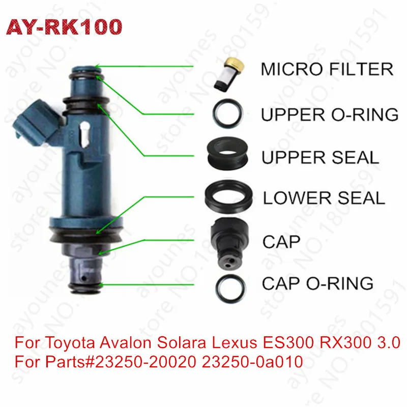 Комплект для ремонта топливных форсунок AY-RK100 10 комплектов Toyota Avalon Solara Lexus ES300