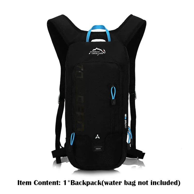 Местное Лев 6L водонепроницаемый велосипедный рюкзак, для мужчин's женщин MTB велосипеда воды мешок, нейлон велоспорт пеший туризм Походное питье рюкзак - Цвет: Black no water bag