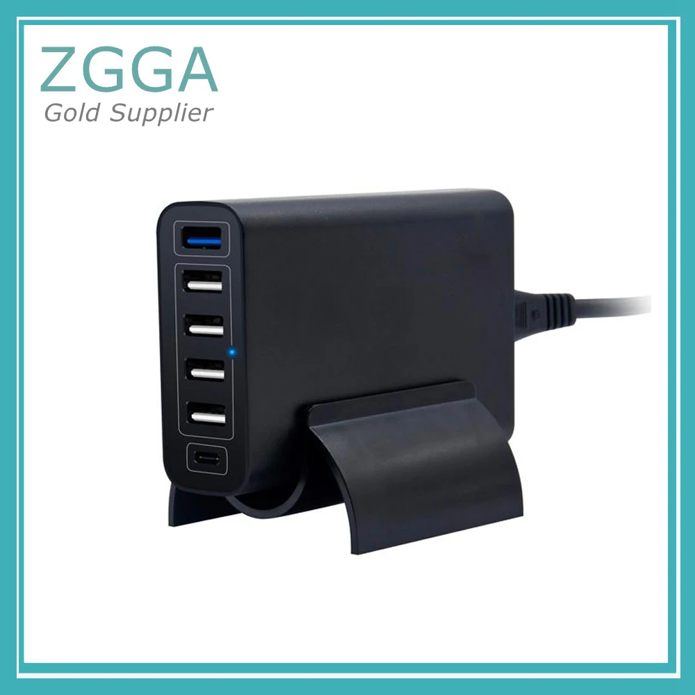 Быстрая зарядка 3,0 Универсальный интеллигентая(ый) 60 Вт 6 Порты и разъёмы USB Зарядное устройство для планшетных ПК