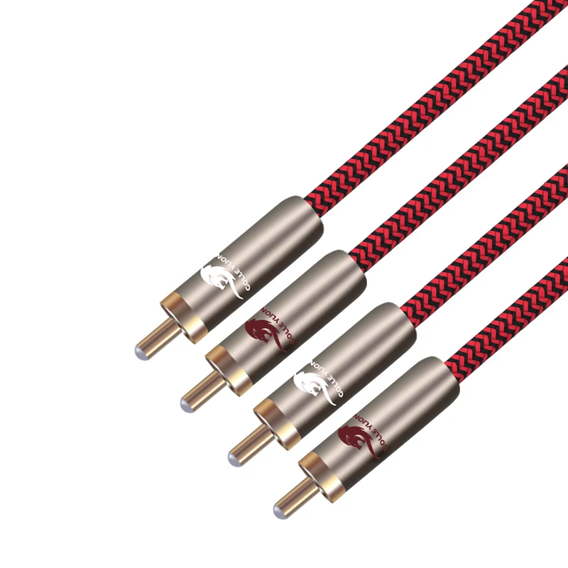 Качественный Двойной RCA к двойному аудио кабель усилитель тв сабвуфер