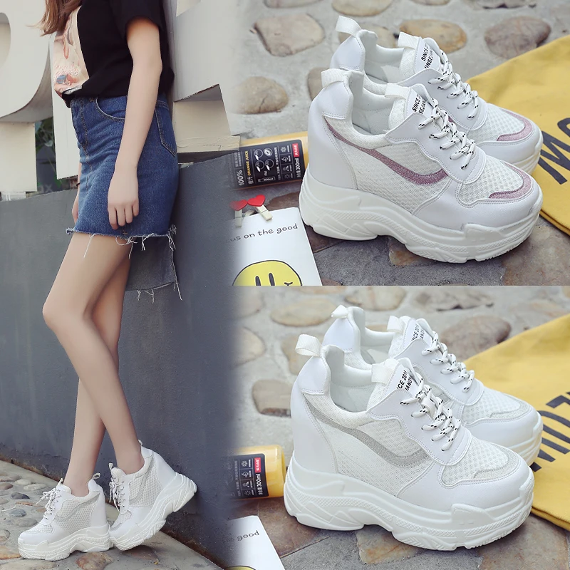 

Summer Air-permeable Inner-heightening Thick-soled Mesh Sneakers