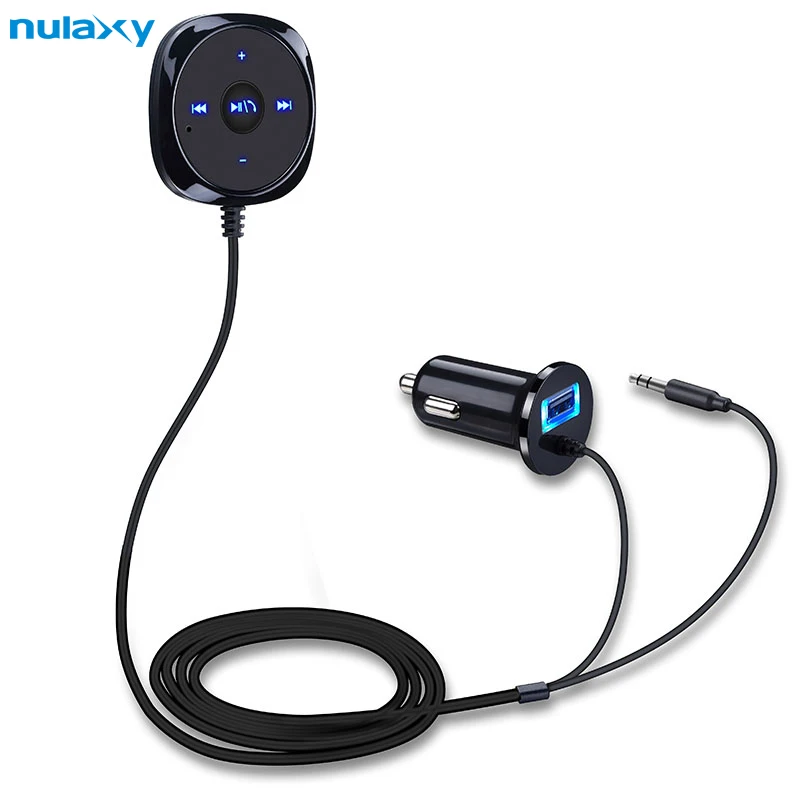 

Nulaxy Magnetic Base Hands Free Wireless Bluetooth FM Transmitter Modulator Car MP3 Player USB Charger Support for iphone Siri