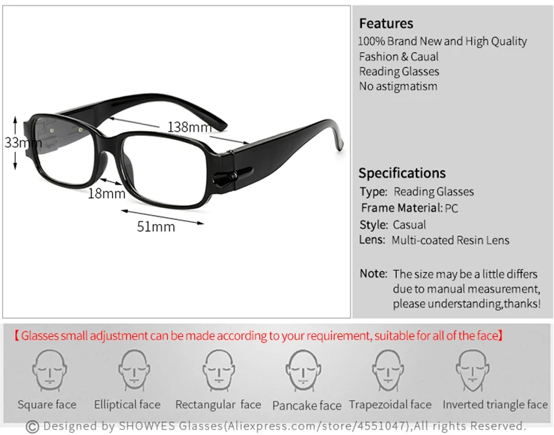 Ультралегкие очки от усталости при чтении для мужчин и женщин, удобные зеркальные очки для пресбиопии+ 2,5 квадратные очки ночного видения 624