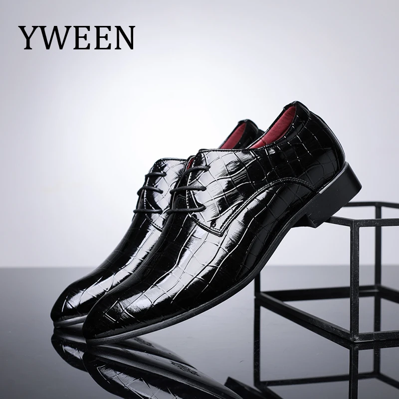 

YWEEN Men Dress Shoes Pointed Toe Men Formal Shoes Men Lace Up Party Shoes Big size EUR 38-48