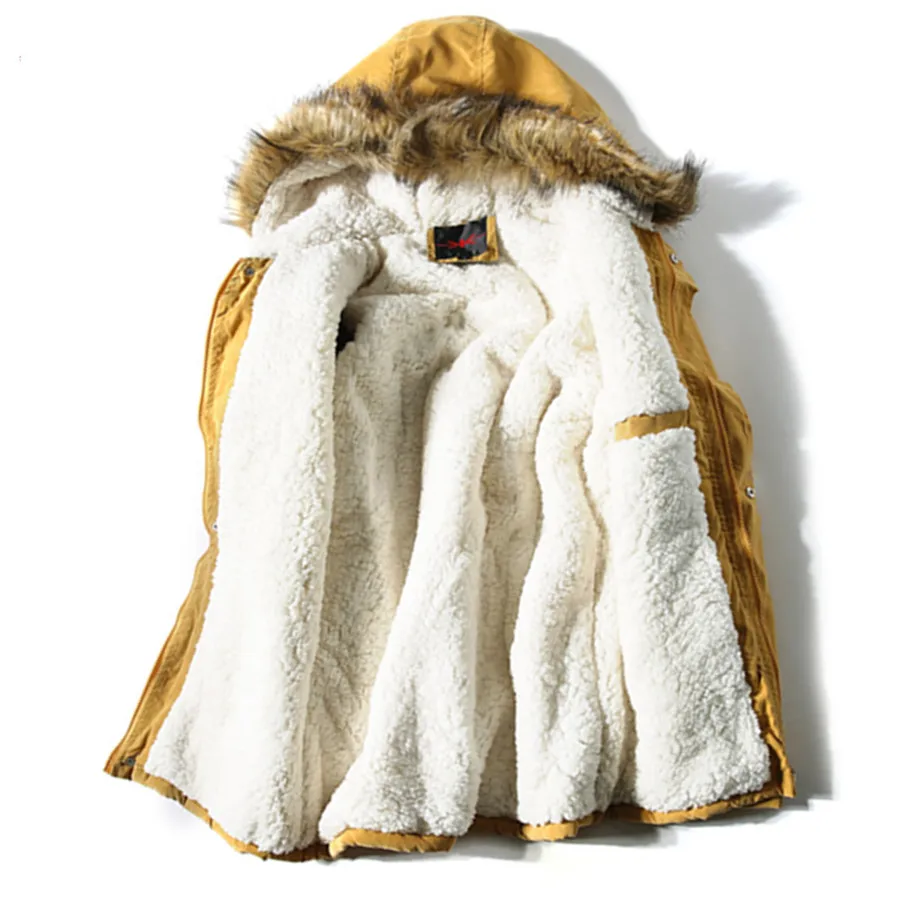 Winter New Men s Casual Thickening Plus Cashmere Warm Cotton Coat Men s Add Wool Hooded