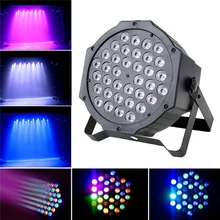 36 светодиодный 108 ВТ плоский Par Светильник RGB DMX-512 Звук Активированный магический эффект светодиодный сценический 110-220 В Диско клуб вечерние светильник