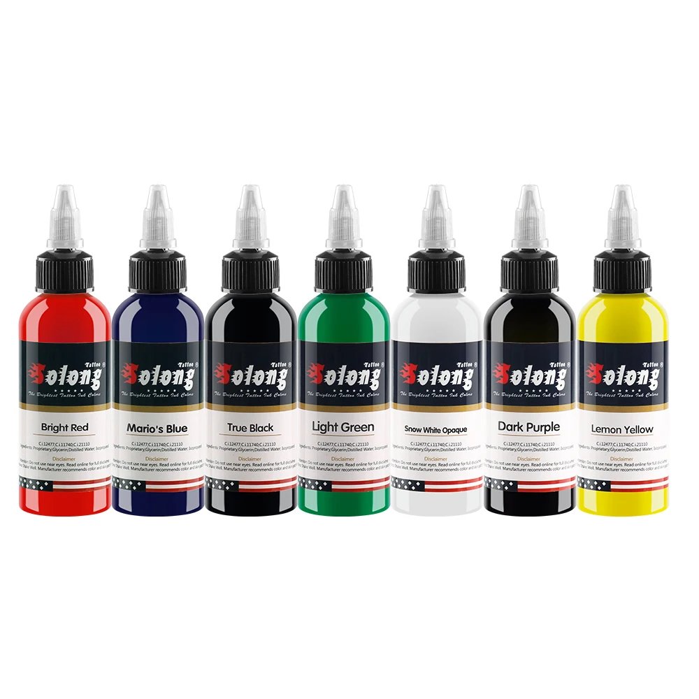

STIGMA Tattoo New design 7 Basic Colors Tattoo Ink Set Pigment Kit 1oz (30ml) Professional Tattoo Supply for Tattoo Kit TI302-3