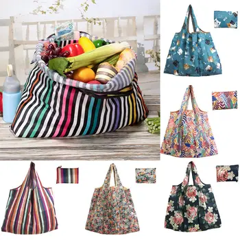 

1PC Foldable Light Weight Reusable Nylon Eco Handbag Storage Travel Shopping Tote Grocery Bag
