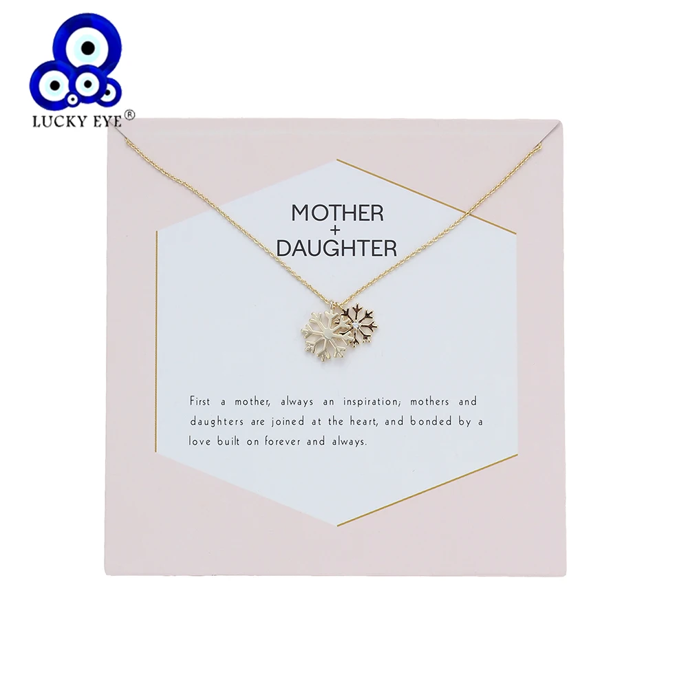 

Lucky Eye Snow Flower Necklace Crystal Zircon Pendant Necklace Link Chain Wish Necklace For Mother Girl Daughter Jewelry EY6004