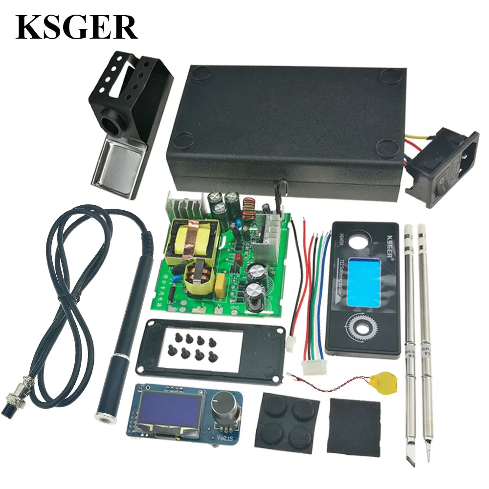 

KSGER STM32 V2.1S T12 OLED Soldering Iron Station Tips Aluminum Alloy 9501 Handle Controller Welding Stand Tools Power Supply