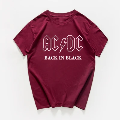 Уличная одежда AC/DC футболки женские/мужские рок-группа футболка размера плюс хлопок крутая футболка женская одежда винтажные Топы - Цвет: W144MT wine red