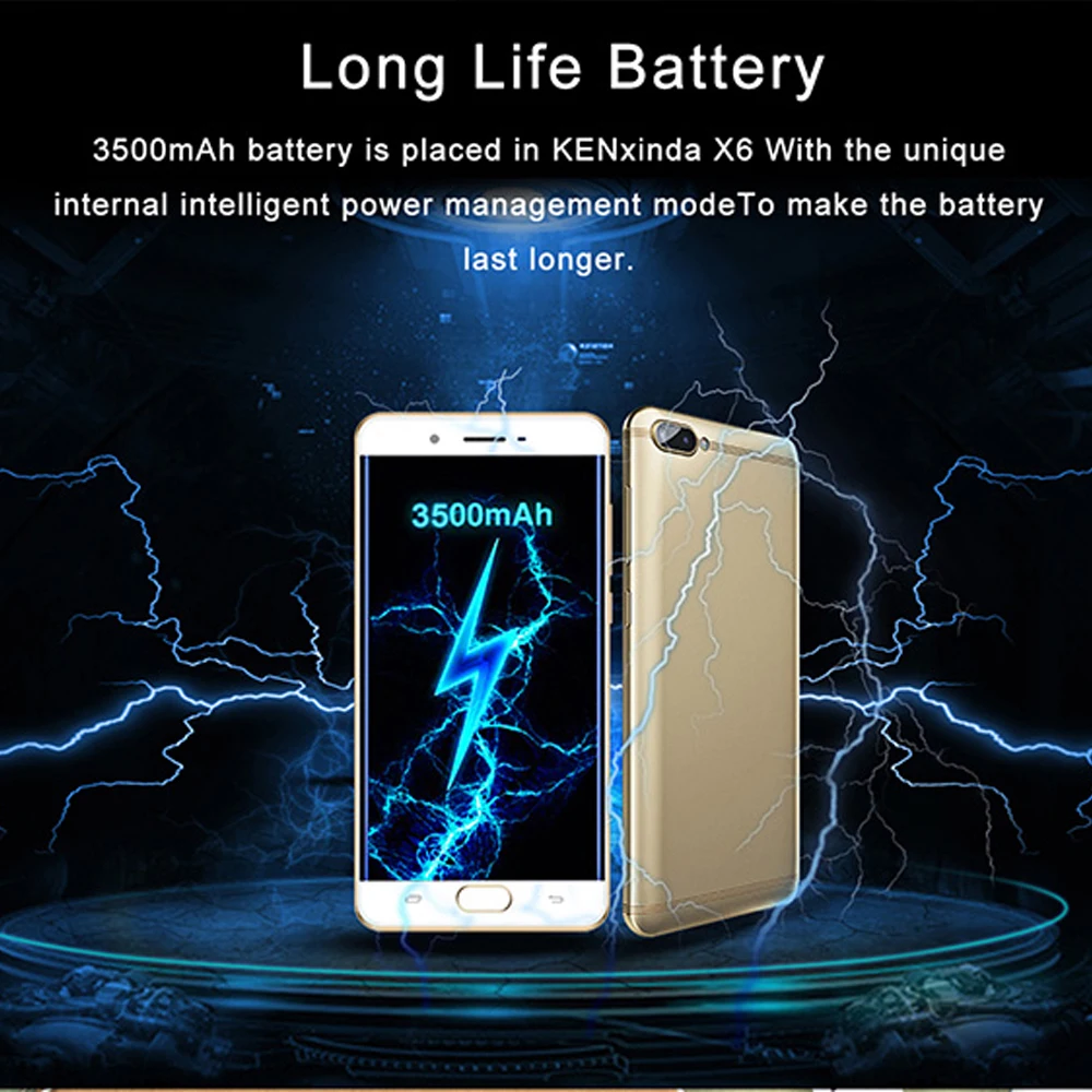 Смартфон KENXINDA X6 4G 5 0 &quotAndroid 7 MTK6737 четырехъядерный 1 3 ГГц ГБ + 32 отпечаток пальца 8.0MP