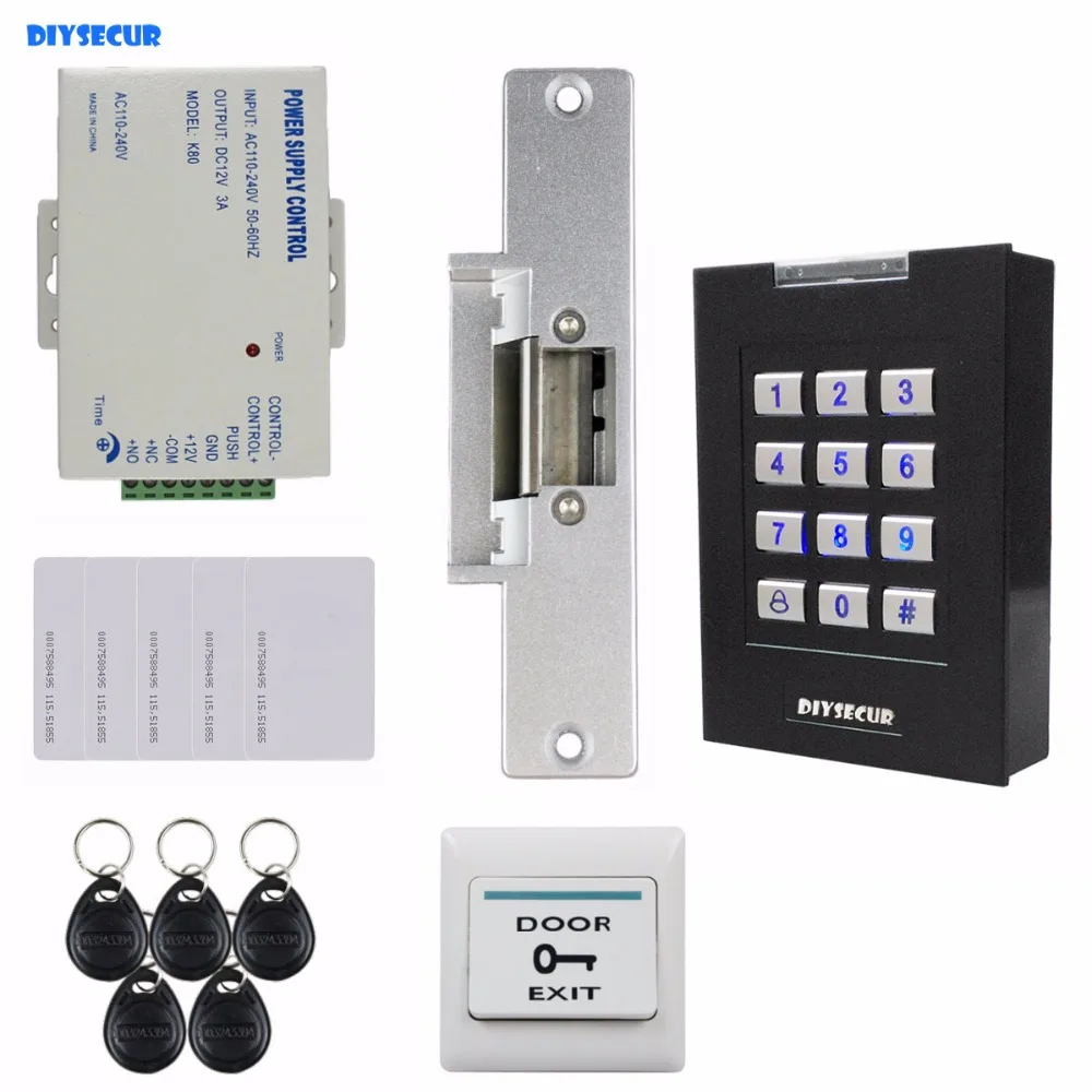 DIYSECUR 125KHz RFID Reader Blue Backlight Keypad Door Access Control