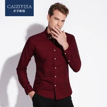 CAIZIYIJIA 2016 Herbst männer Fester Oxford Button-Down Kleid Shirt mit Tasche Langarm Unelastische Baumwolle Beiläufige Dünne fit Shirts