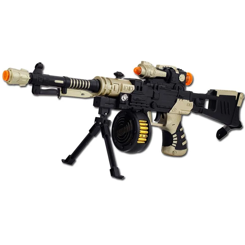 Camouflage imitation guns telescopic shock gun with lights and music