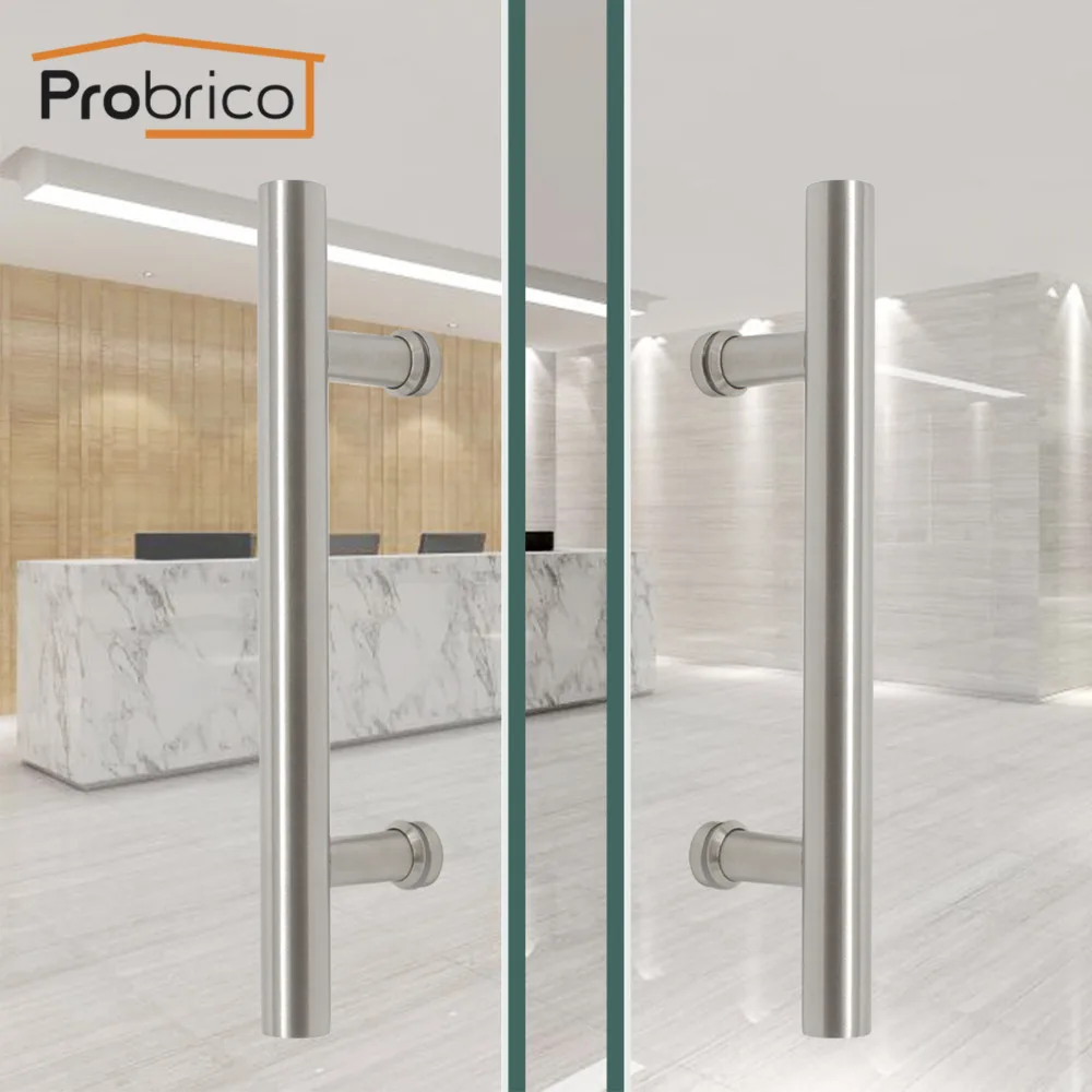 Probrico انتزاع T بار الفولاذ المقاوم للصدأ جوفاء كبيرة الباب مقابض خزانة دولاب الحديثة خزانة الأثاث مكتب الباب التأثيرات