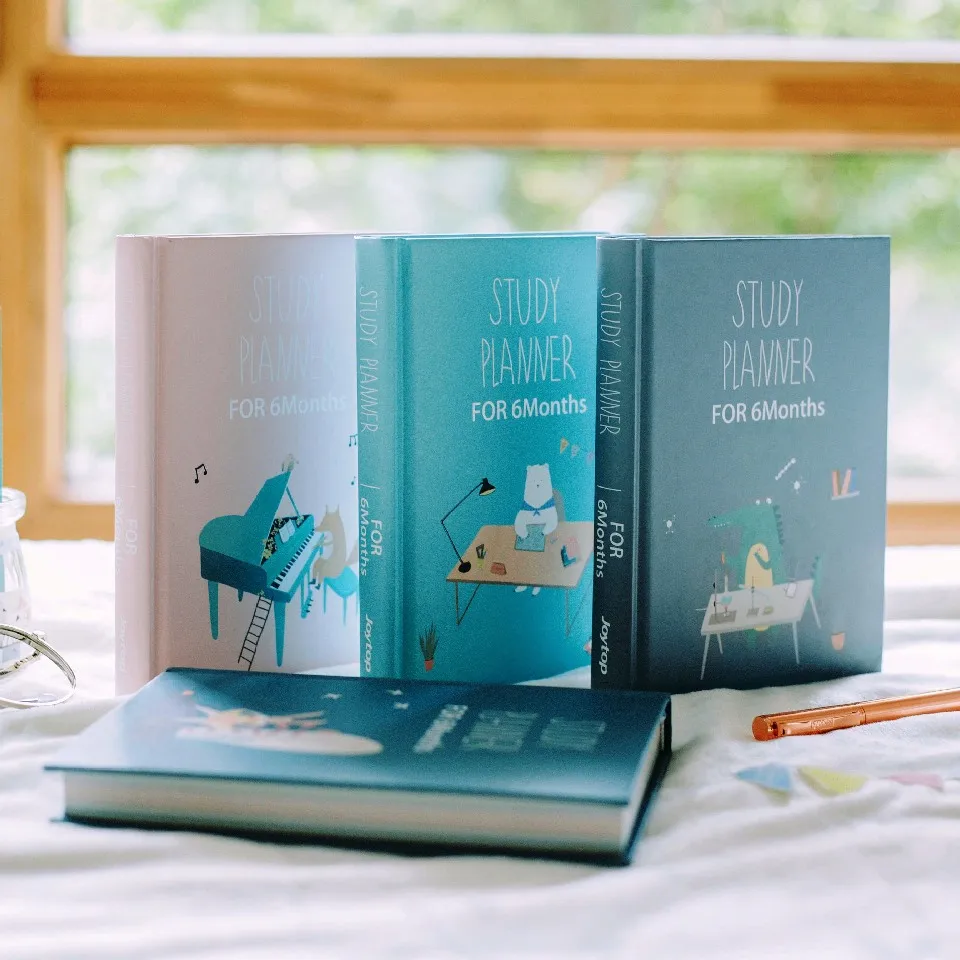 

"Happy Zoo" 6 Months Planner Weekly Monthly Scheduler Cute Notebook Study Agenda Diary Hard Cover