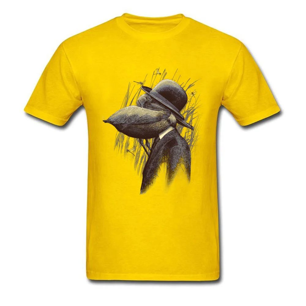 FIND THE PELICAN Father Day Pure Cotton O-Neck Tops T Shirt Short Sleeve Summer Tee-Shirts Prevailing Design T-Shirt FIND THE PELICAN yellow