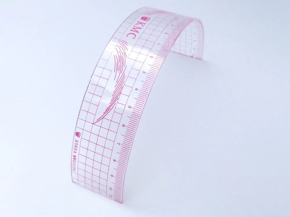 20 Pcs Pink U type Plastic Tattoo Stencils Permanent Makeup Eyebrow Ruler Tattoo Cosmetic Shaping Tool