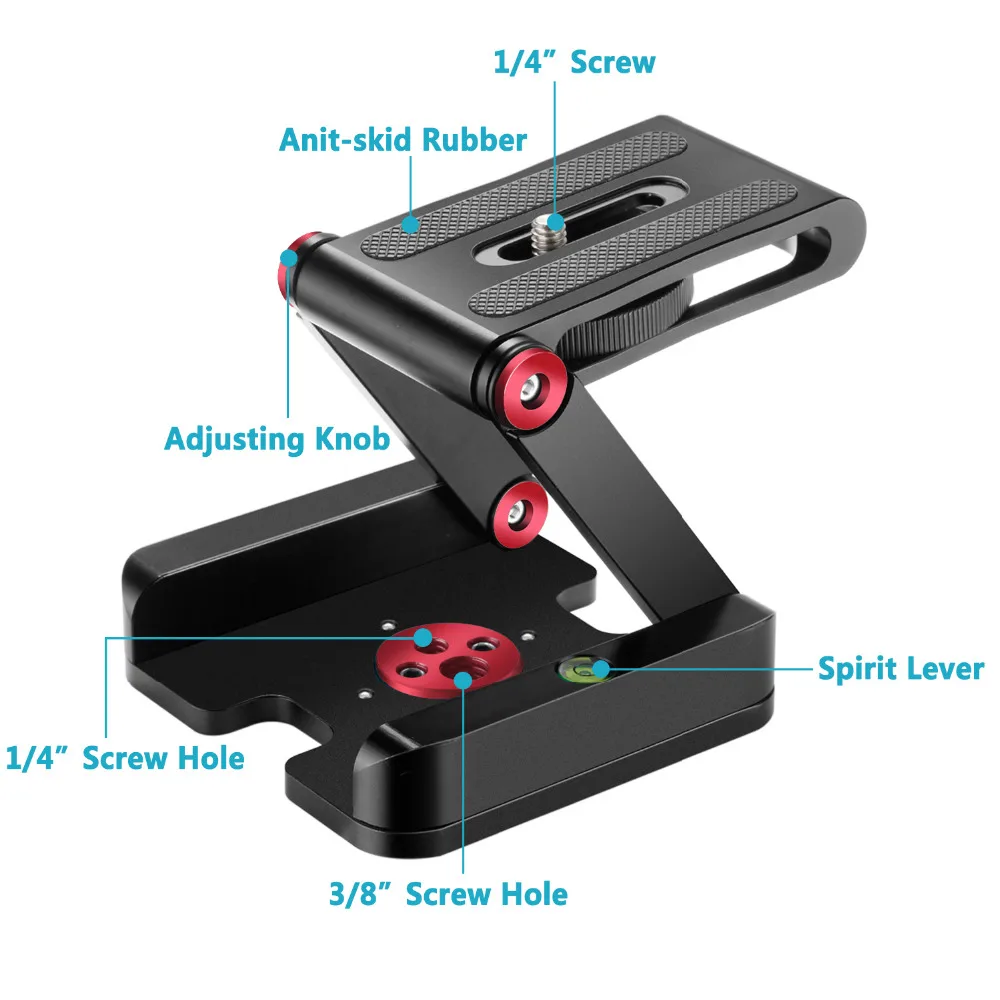 Neewer Folding Z Flex Tilt Head Tripod Ball Head with Quick Shoe QR