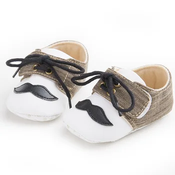 

Infants Baby Crib Shoes for Boys Girls Newborn First Walkers Toddler Soft Sole Lace Up Canvas Sneakers for Kids Prewalker 0-18M