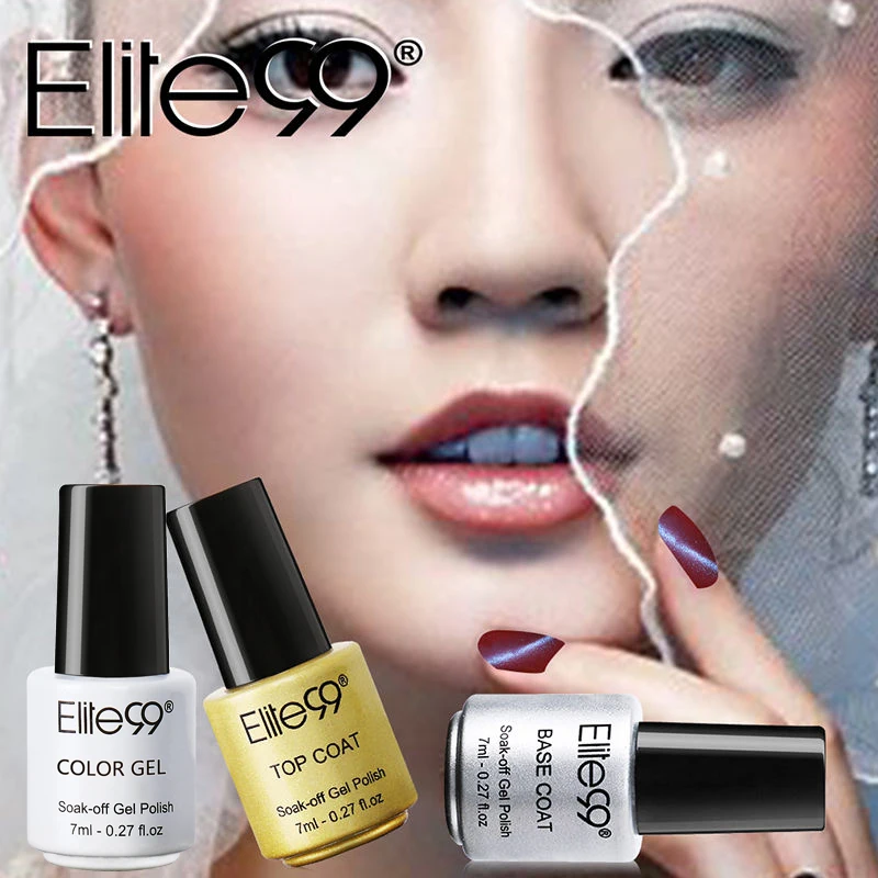 

Elite99 7ml UV Gel Polish Lacquer Pick Any 30 Color Vernis Semi Permanent Polish Gel Varnish for Nail Art Decoration Wholesaler