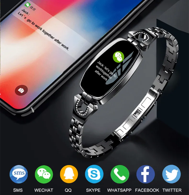 New Luxury H8 Intelligent Smart Wristwatch Waterproof Women Digital Smartwatch Ladies Heart Reat Pedometer For iPhone Android