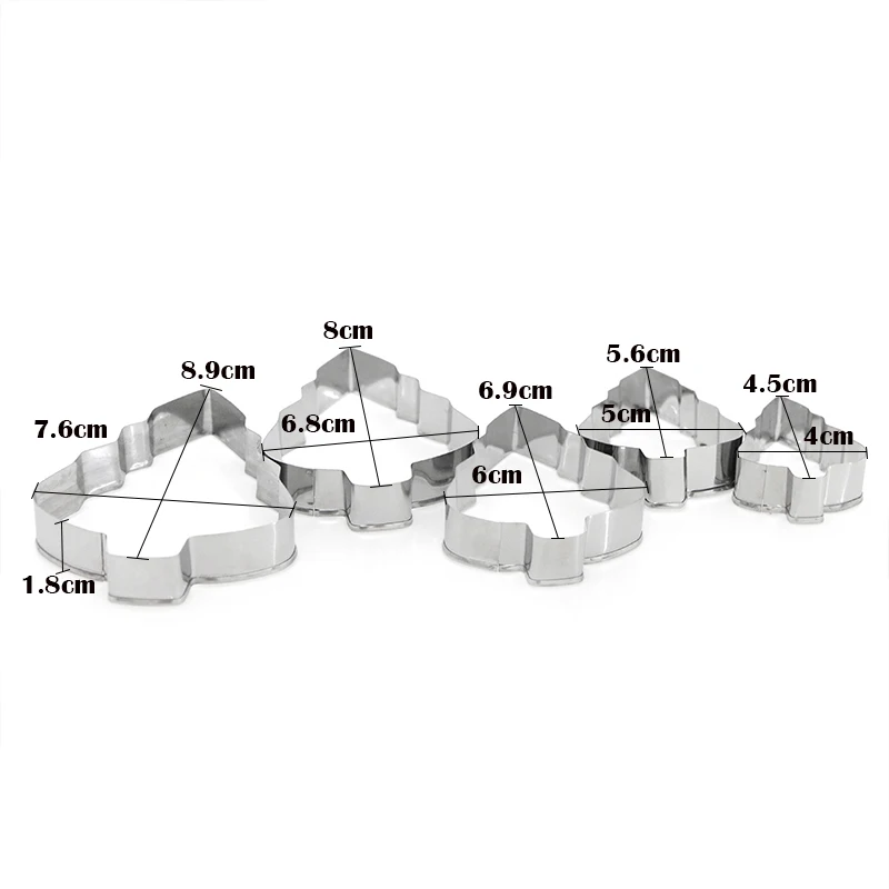 StarLinkStar. 5 шт./компл. Нержавеющая сталь Рождественская елка для нарезки печенья в виде 3D торт форма для выпечки бисквита инструменты для украшения тортов из мастики