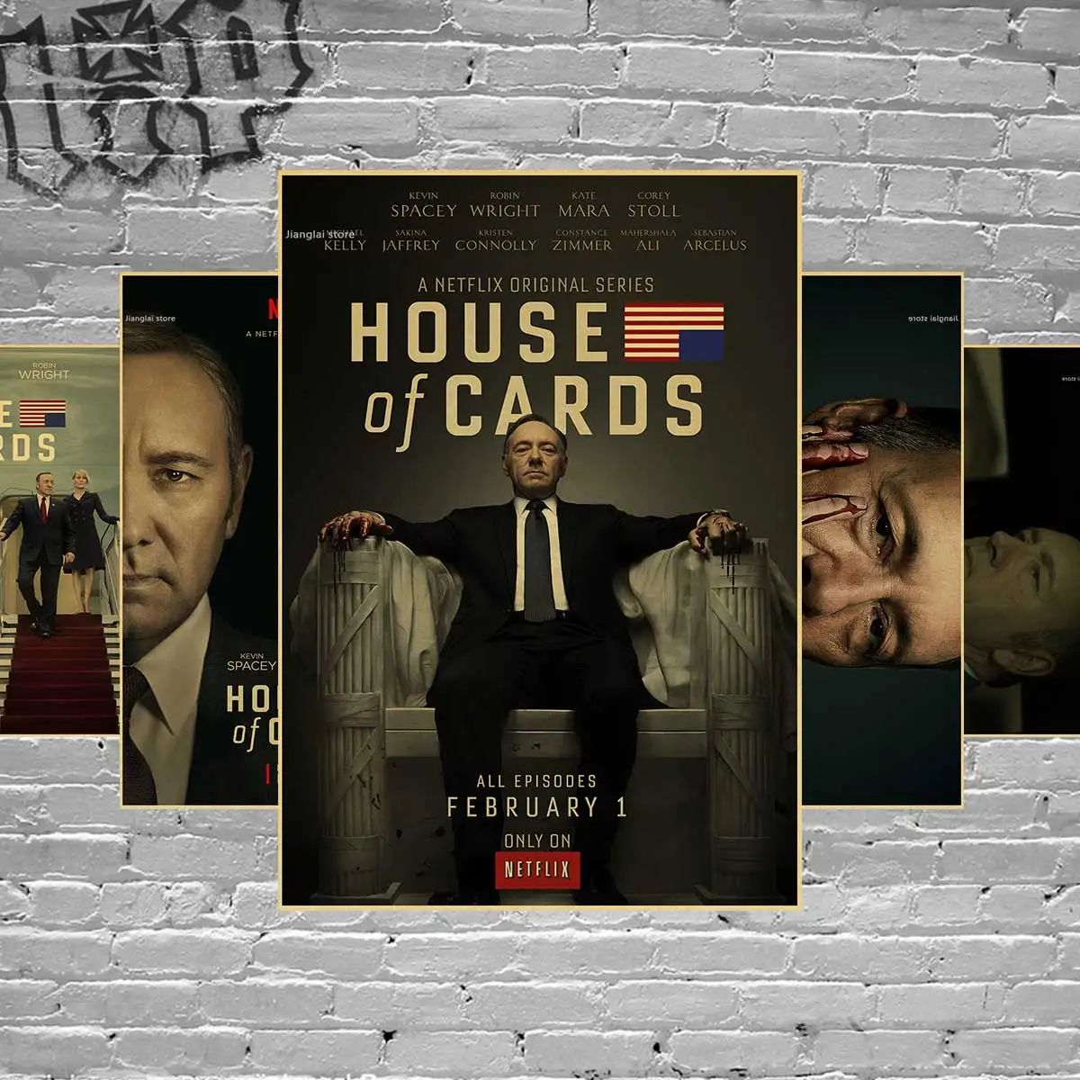 

Custom New Arrival House Of Cards retro Poster Home Decor Wall Sticker For Bedroom Wall Poster